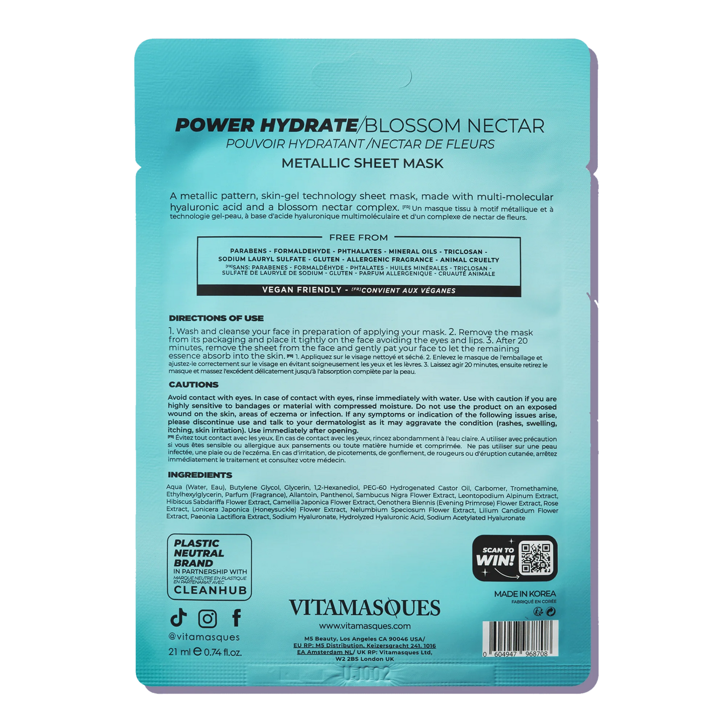 POWER HYDRATE BLOSSOM NECTAR METALLIC FACE SHEET MASK